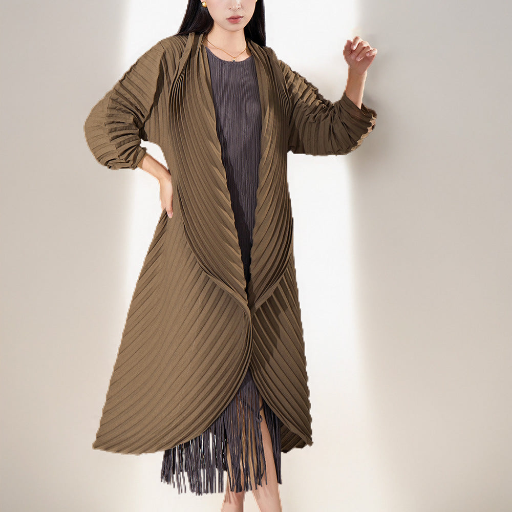 Manteau Kyōto plissé ceinturé