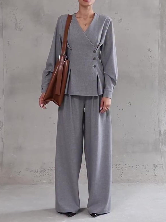 Ensemble Aléna top croisé et pantalon large