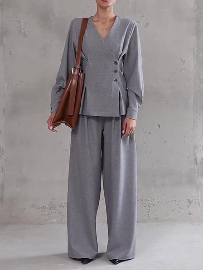Ensemble Aléna top croisé et pantalon large