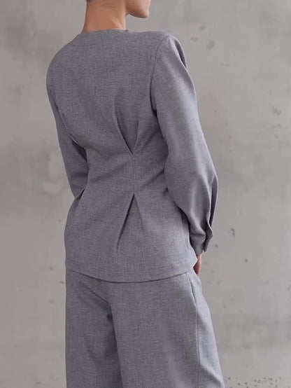 Ensemble Aléna top croisé et pantalon large