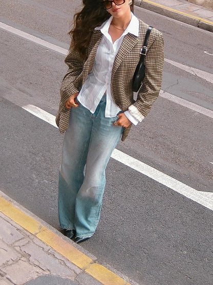 Blazer Camila à carreaux élégants
