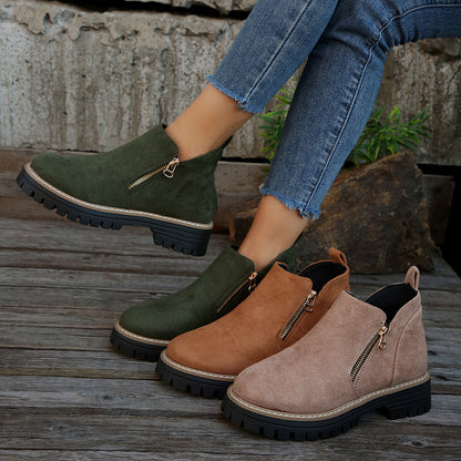 Bottines Elona en suédine texturée