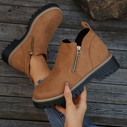 Bottines Elona en suédine texturée