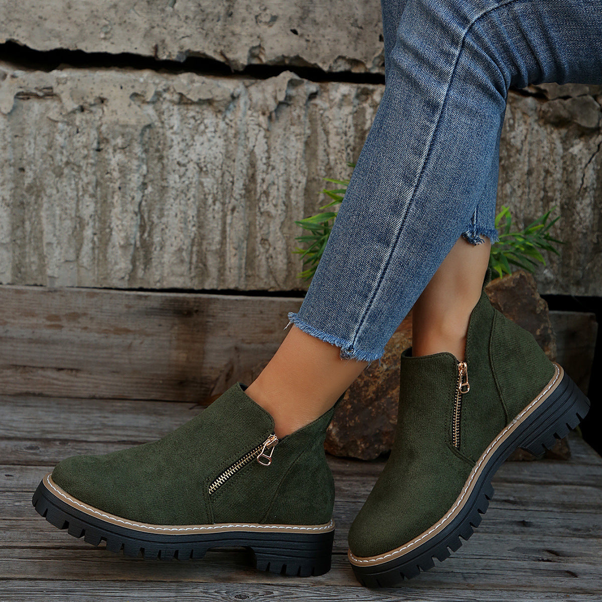 Bottines Elona en suédine texturée