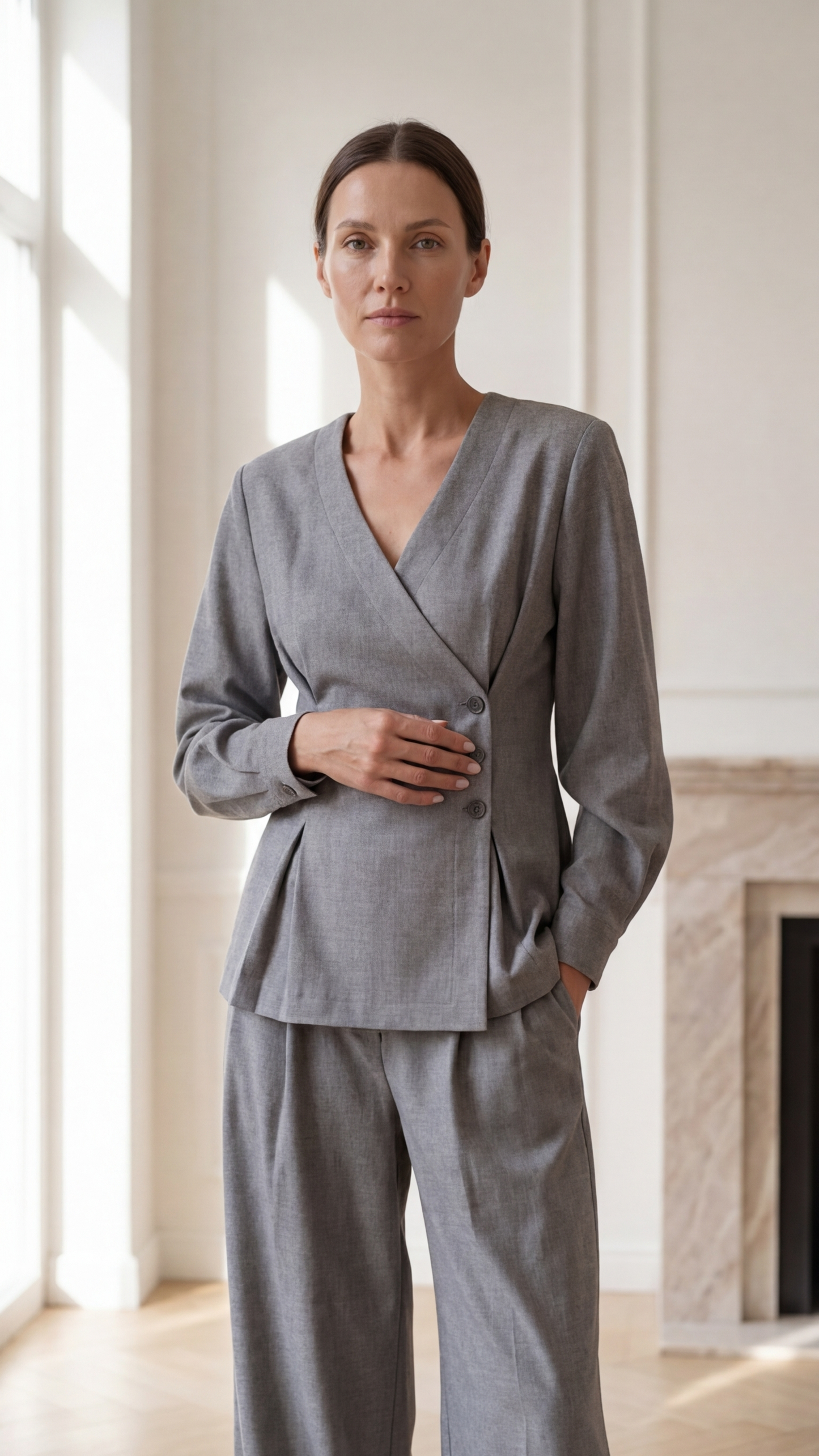 Ensemble Aléna top croisé et pantalon large