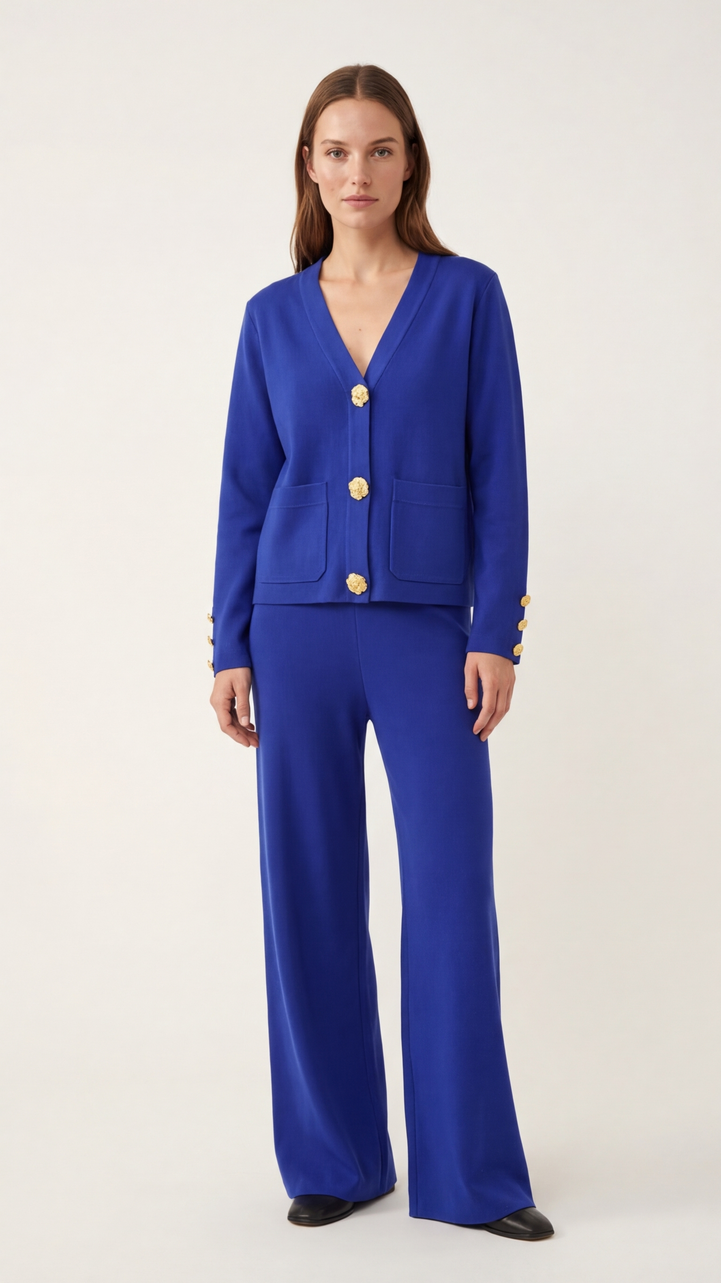 Ensemble Maëla cardigan maille et pantalon large