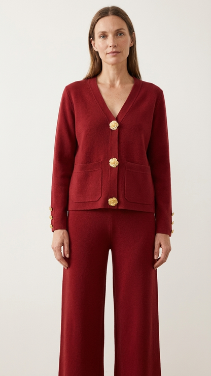 Ensemble Maëla cardigan maille et pantalon large