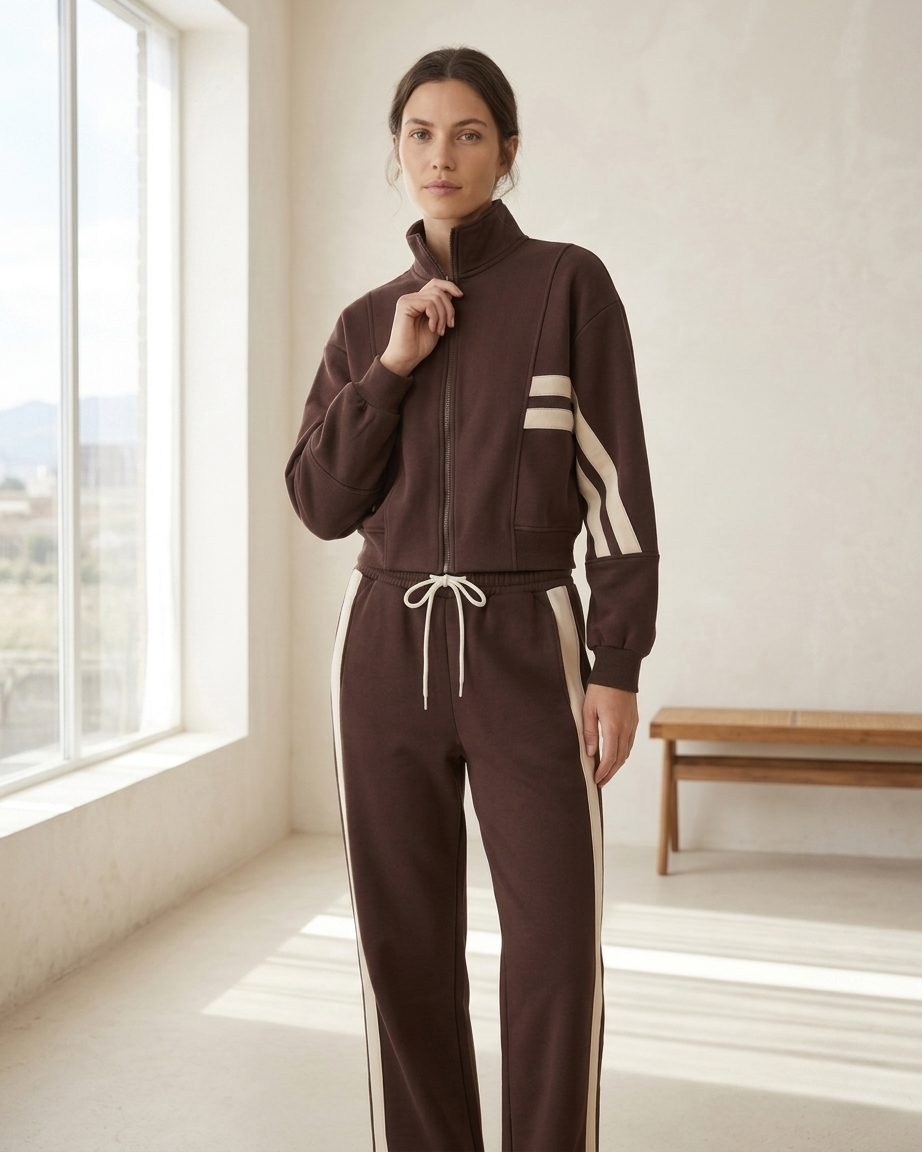 Ensemble Nelya veste zippée et pantalon droit