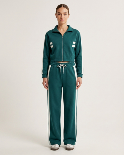 Ensemble Nelya veste zippée et pantalon droit