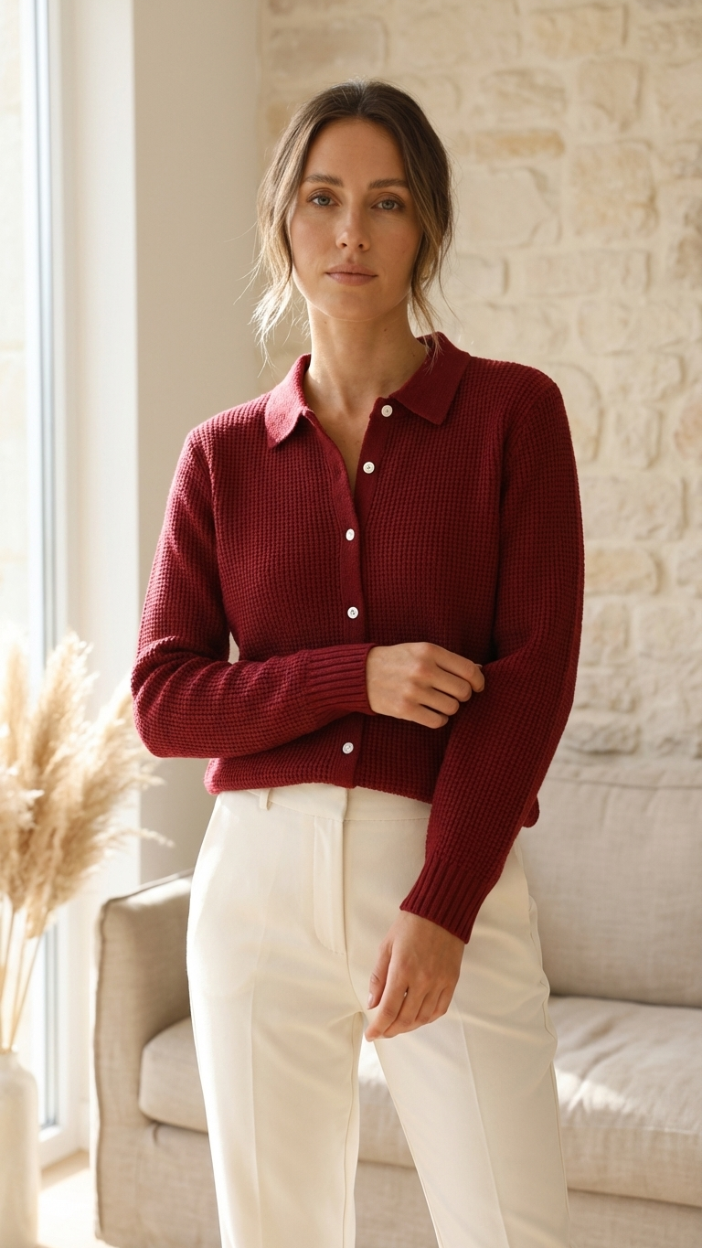 Gilet Alina en maille texturée
