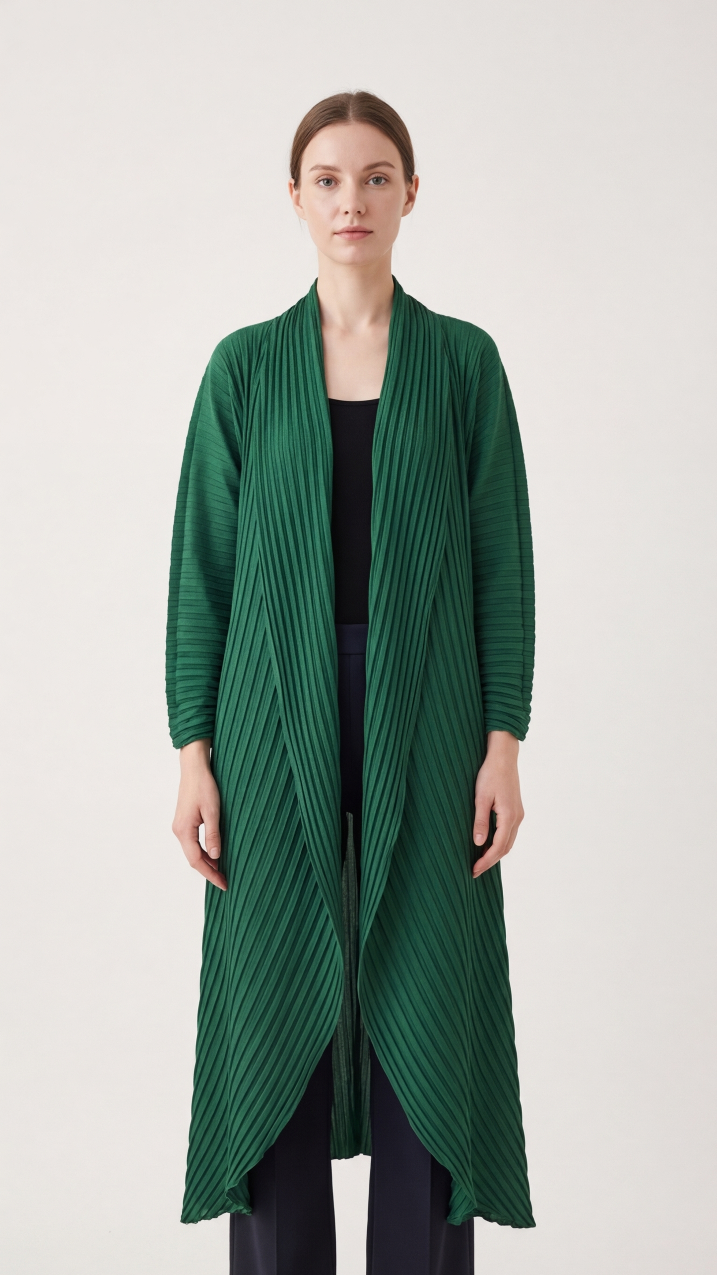 Manteau Kyōto plissé ceinturé