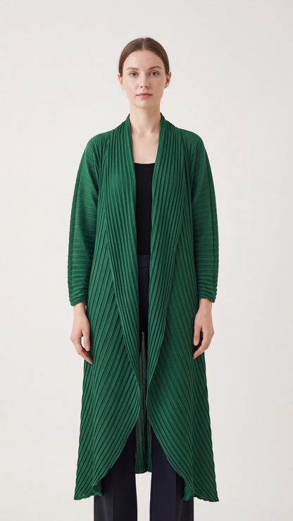 Manteau Kyōto plissé ceinturé