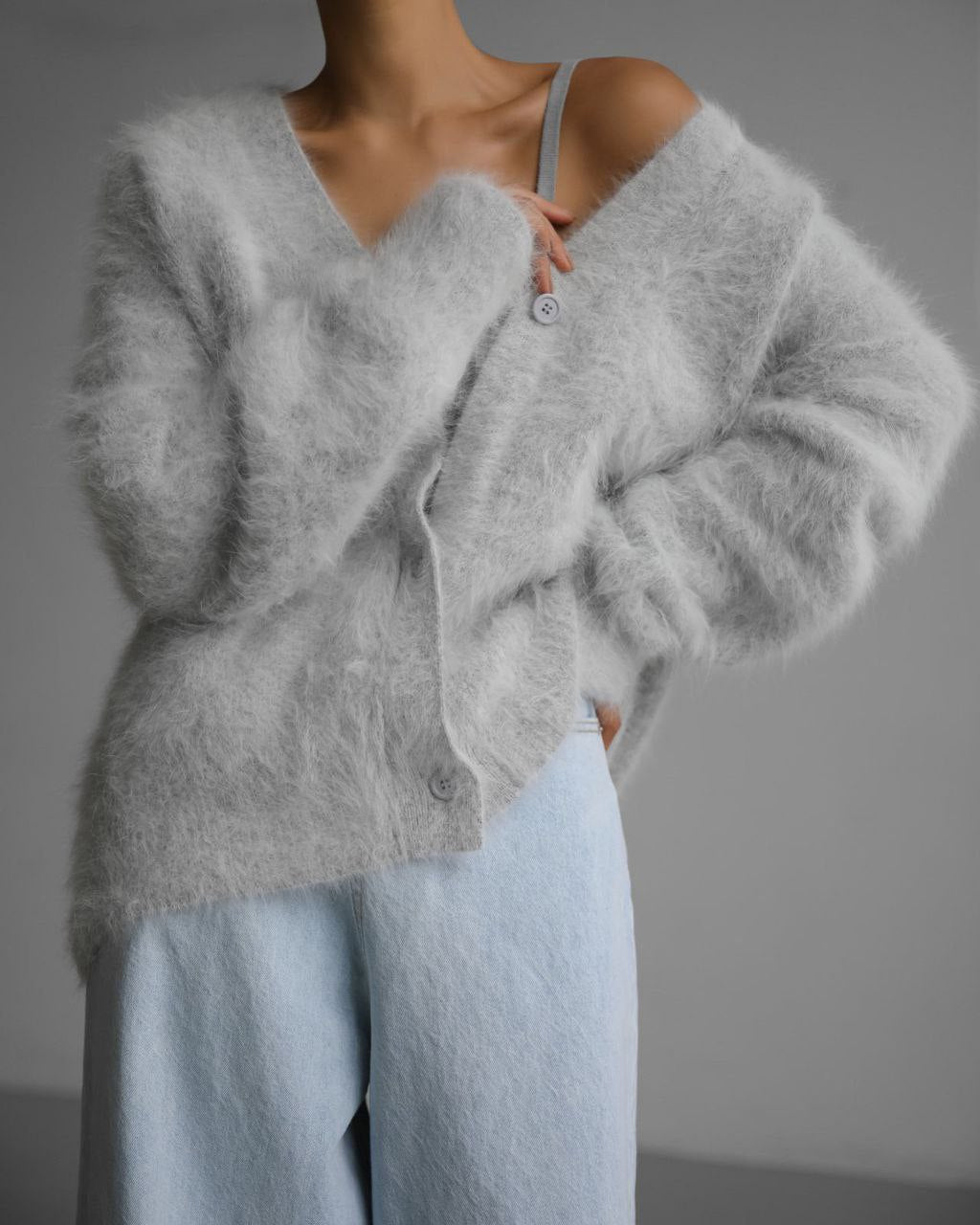 Gilet Luma en maille douce effet mohair