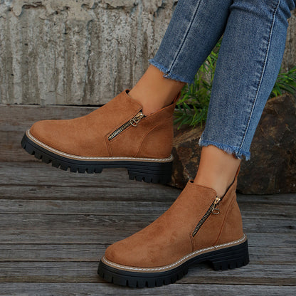 Bottines Elona en suédine texturée