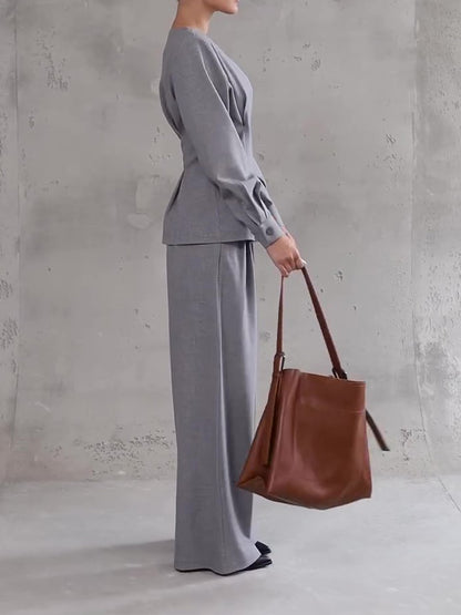 Ensemble Aléna top croisé et pantalon large