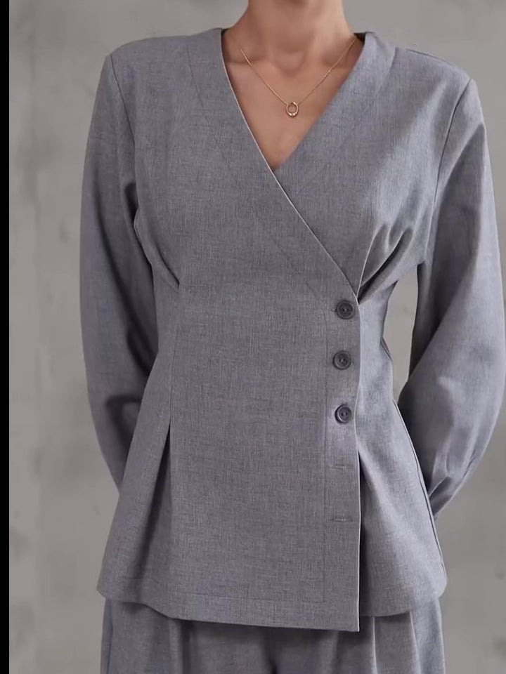 Ensemble Aléna top croisé et pantalon large