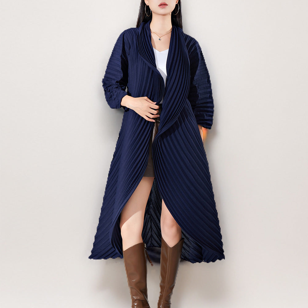 Manteau Kyōto plissé ceinturé